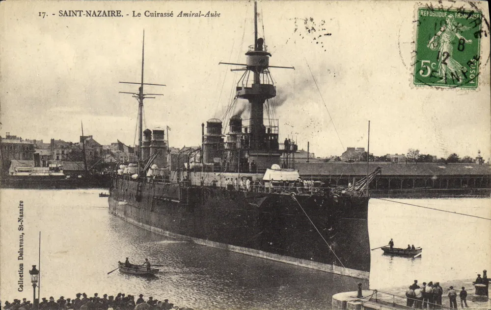 Saint-Nazaire — Der Panzerkreuzer Admiral-Aube — Sammlung Delaveau, Saint-Nazaire - Vorderseite