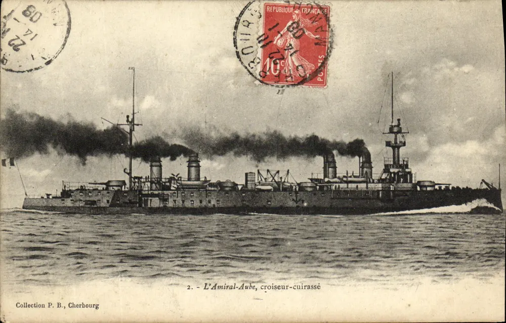 Der Admiral-Aube, Panzerkreuzer — Cherbourg — Sammlung P. B. - Vorderseite