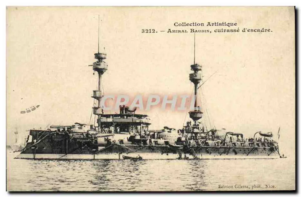 Admiral Baudin — Schlachtschiff der Flotte — Giletra Edition, Foto., Nice. - Vorderseite