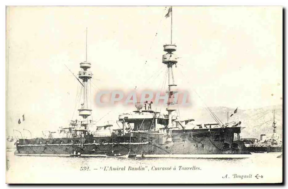 Der Admiral Baudin, Schlachtschiff in Toulon — A. Bougault, Nr. 532 - Vorderseite