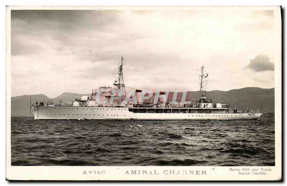 Aviso 'Amiral Charner' — fotografia marítima — Marius BAR, fot. Toulon - Frente