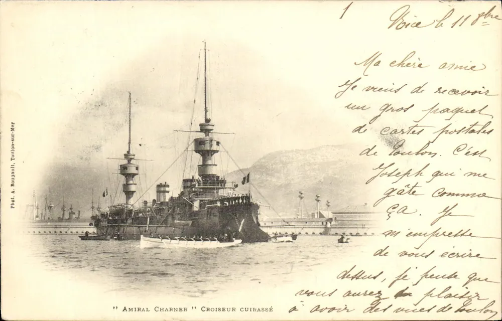 Admiral Charner — Panzerkreuzer — Foto von A. Boujault, Toulon-sur-Mer - Vorderseite
