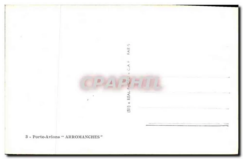 Porta-aviões "ARROMANCHES" — vista no mar — editor C.A.P. n°3 - Verso