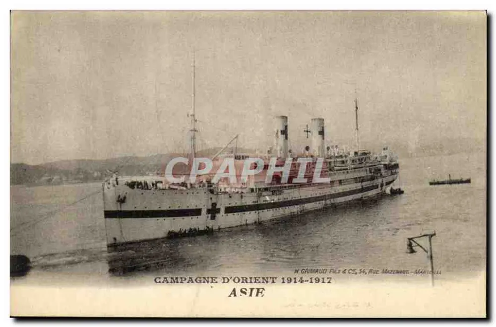 Kriegsschiff — Kampagne im Osten 1914-1917 — H. Grimaud Fils & Cie, 54, rue Mazenod, Mâcon - Vorderseite