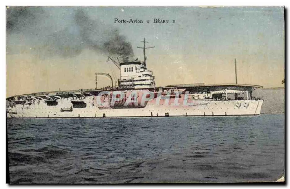 Porte-Avion « BÉARN » — navire de guerre français en mer — éditeur « CORBIER » - Frente