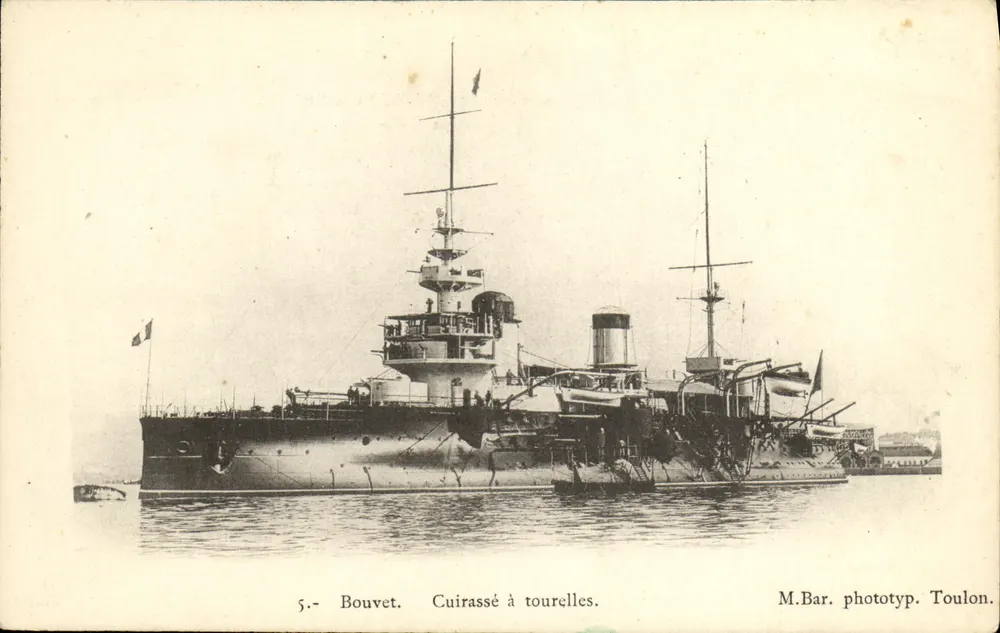 Bouvet — Panzerkreuzer mit Turm — M.Bar. phototyp. Toulon - Vorderseite
