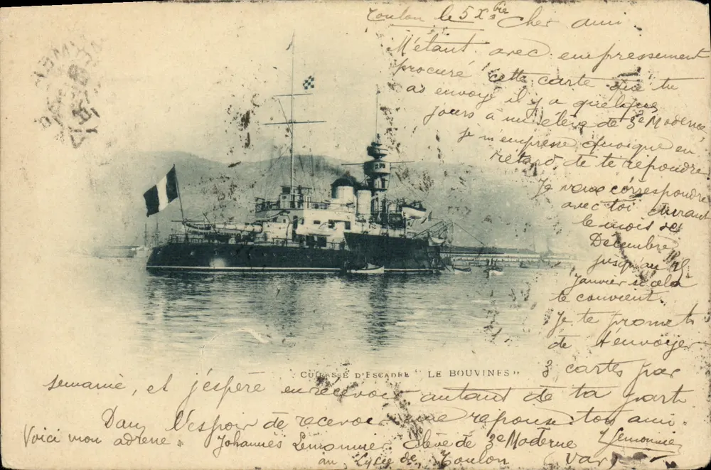 Kreuzer 'Le Bouvines' — Hafen von Boulogne-sur-Mer — Verlag unbekannt - Vorderseite