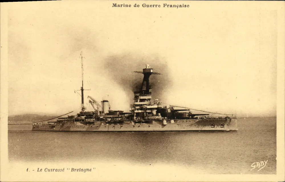 O Cuirassé "Bretagne" — Marinha de Guerra Francesa — Éditions Gaby - Frente
