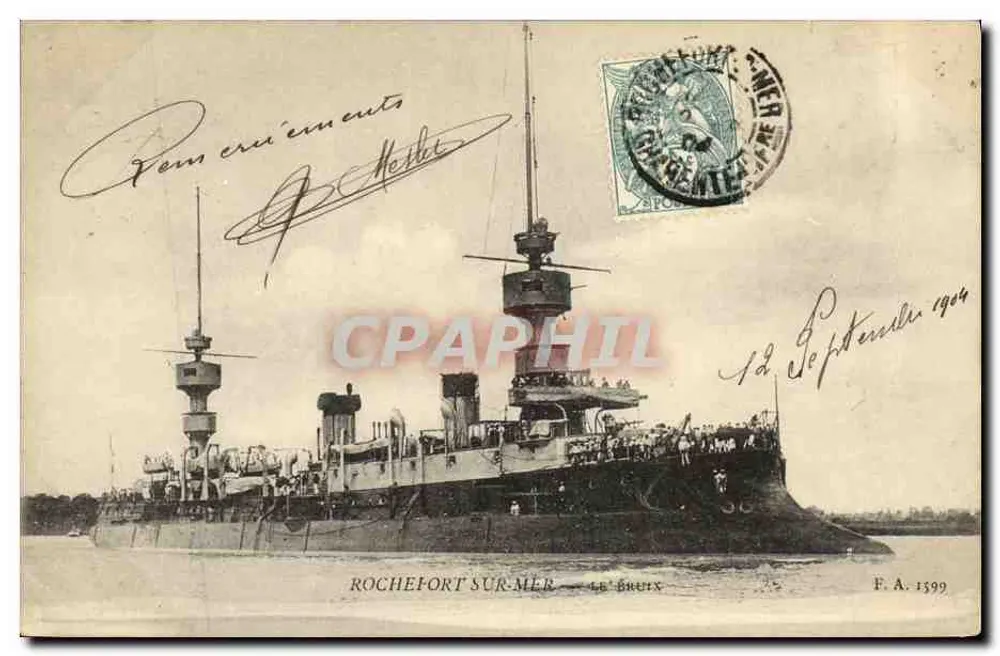 Kriegsschiff in Rochefort-sur-Mer — Le Bruix — Verlag F. A. 1599 - Vorderseite