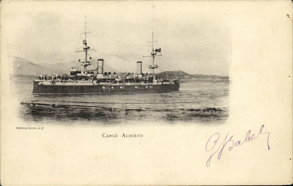 Navio militar Carlo Alberto — Edição Leyot et C° — número de série não visível - Frente