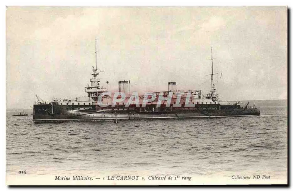 Militärische Marine — « LE CARNOT », Schlachtschiff erster Klasse — Collections ND Phot, n° 214 - Vorderseite