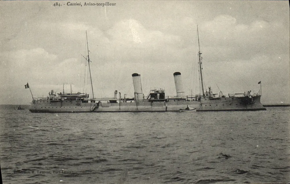 Cassini, aviso-torpilleur — Port-Louis — Coleção H. Laurent, n° 484 - Frente