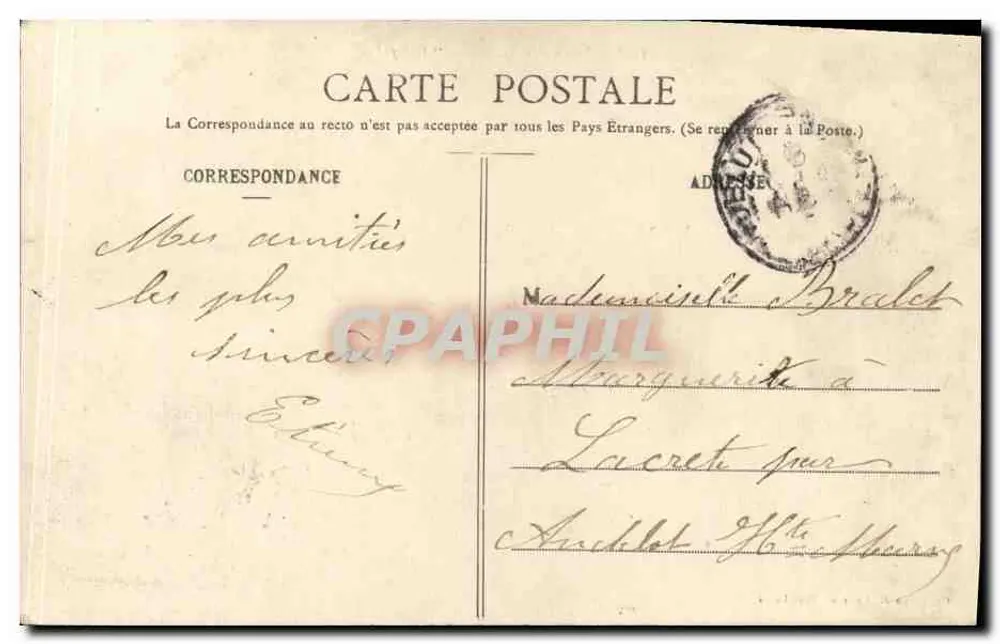 El contra-submarino "Catapulte" — Colección H. Laurent, Port-Louis - Reverso
