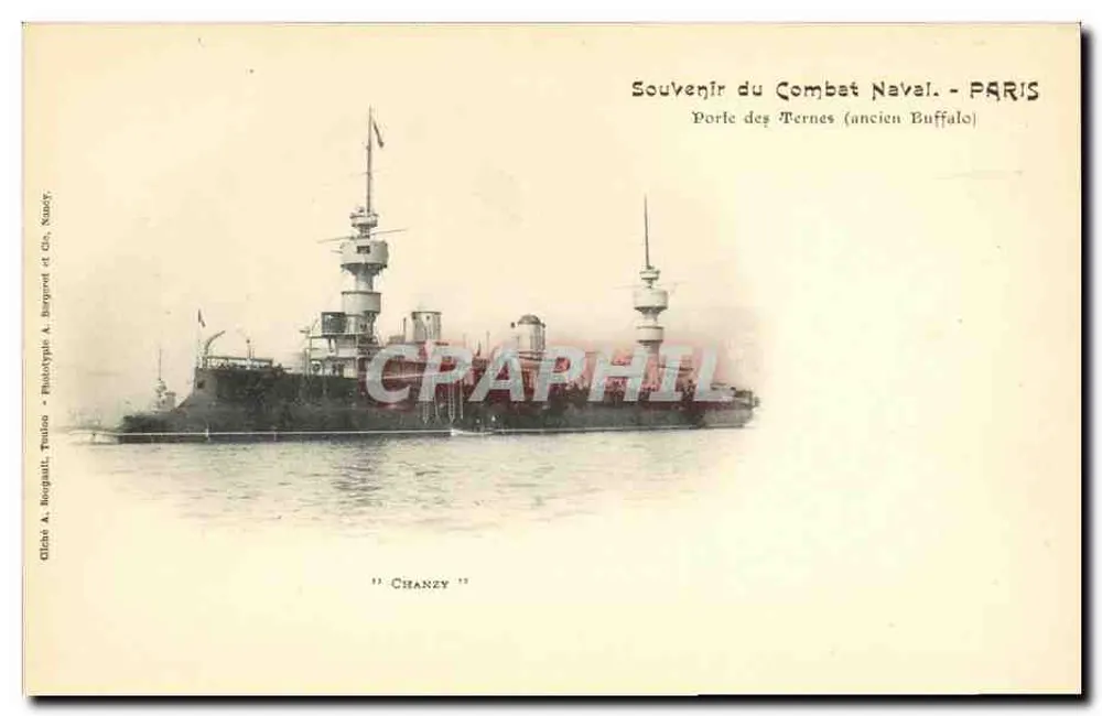 Croiseur de guerre 'Chanzy' — vue de bord — éditeur Gliché A. Bourgault, Toulon, Paris - Vorderseite