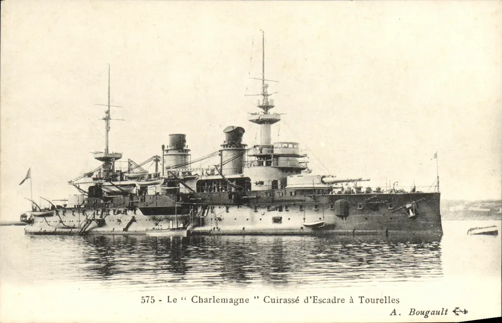 Das "Charlemagne" Panzerboot mit Türmen — A. Bougault n°575 - Vorderseite