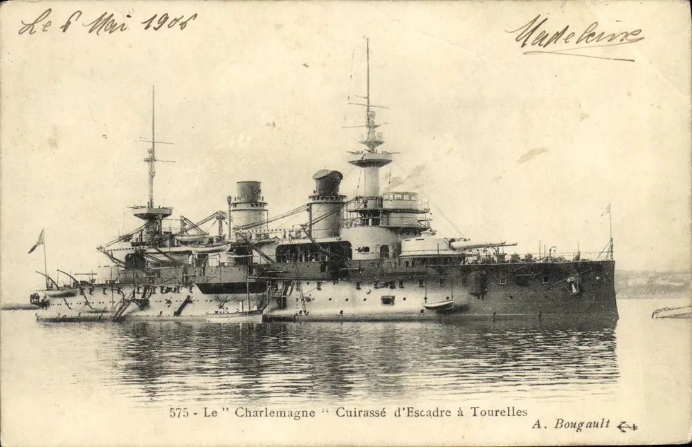 Le Charlemagne — Panzerkreuzer mit Türmen — A. Bougault n°575 - Vorderseite