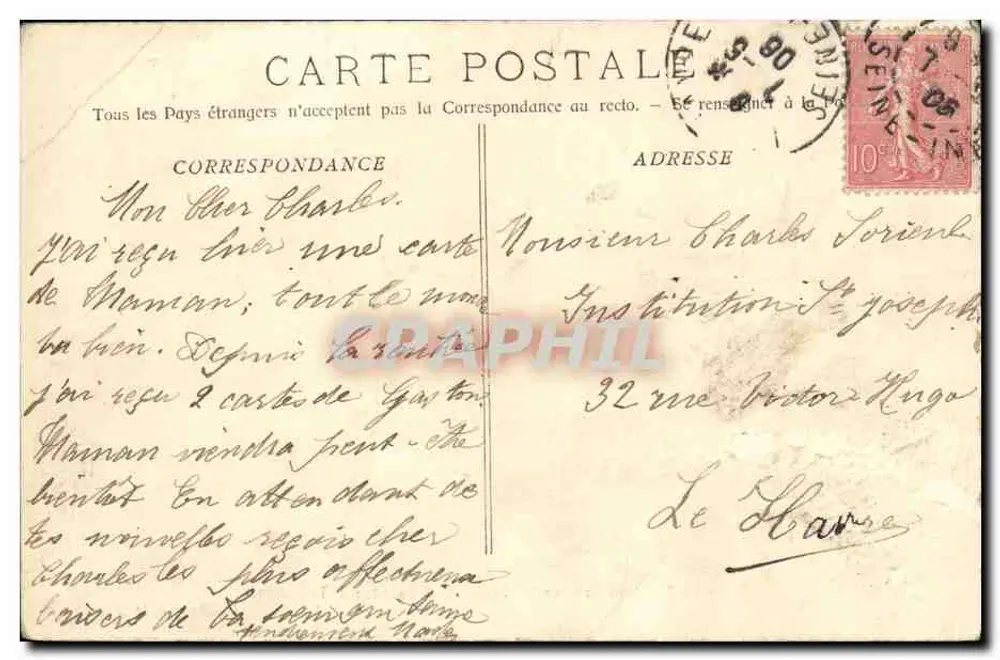 Le Charlemagne — Panzerkreuzer mit Türmen — A. Bougault n°575 - Rückseite