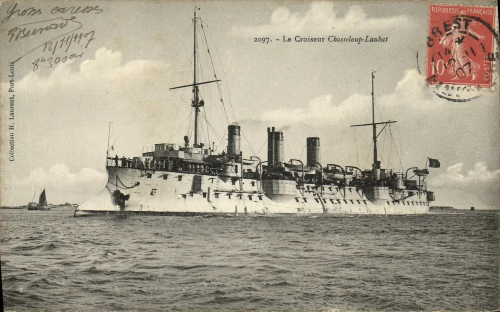 Der Kreuzer Chasseloup-Laubat — 2097 — H. Laurent, Port-Louis - Vorderseite