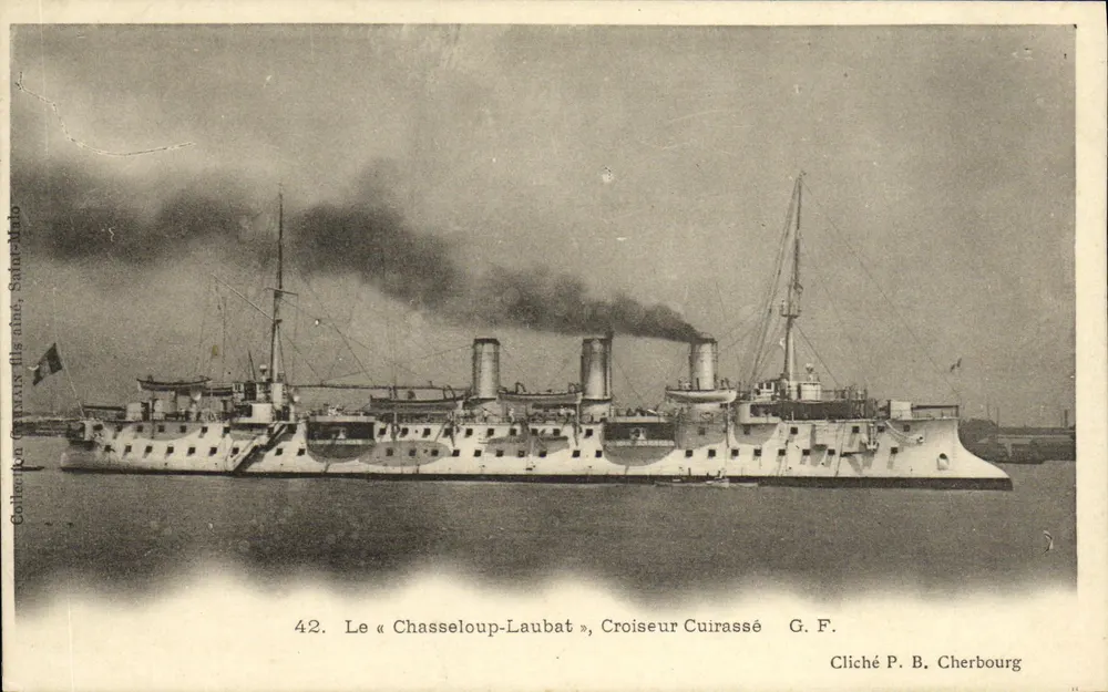 Der « Chasseloup-Laubat », Panzerkreuzer — G. F. — Foto von P. B. Cherbourg - Vorderseite