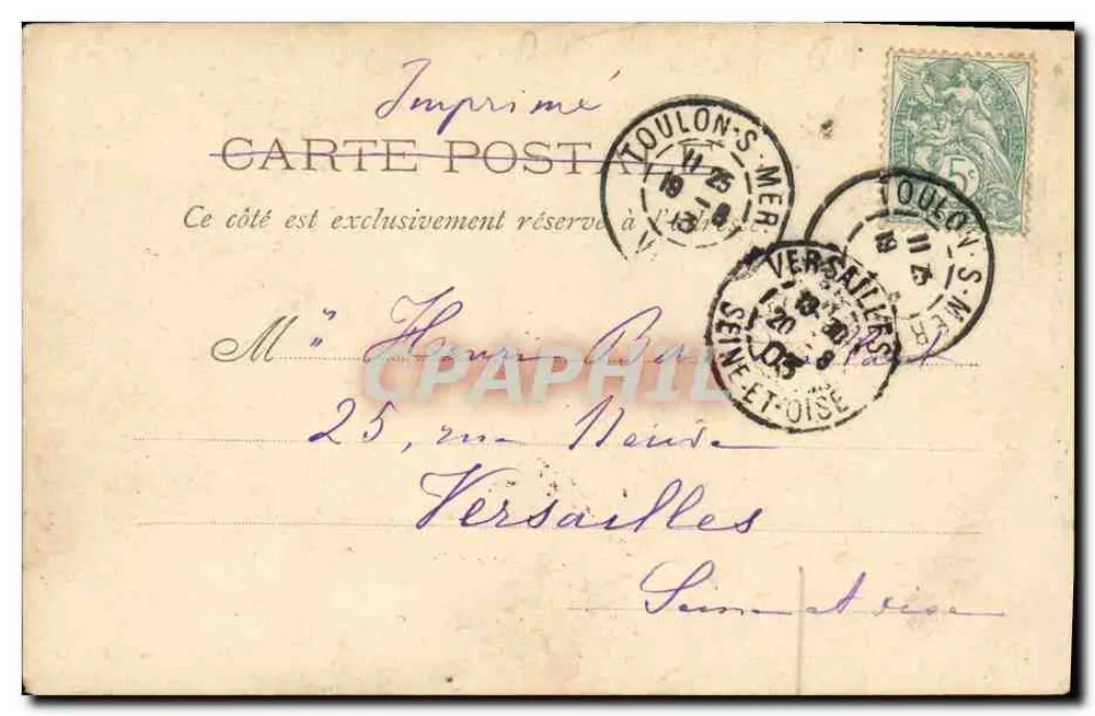 O Torpedeiro Cavaleiro — Marinha Militar Francesa — Marius BAR, Fot., Toulon, n°110 - Verso