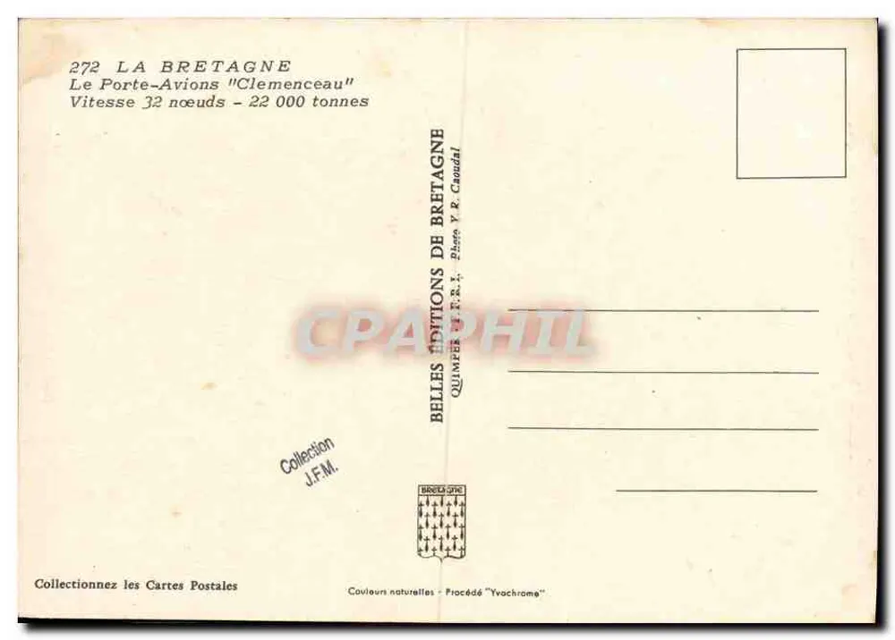 Flugzeugträger "Clemenceau" — Reparaturdock — Éditions de Bretagne, n°272 - Rückseite