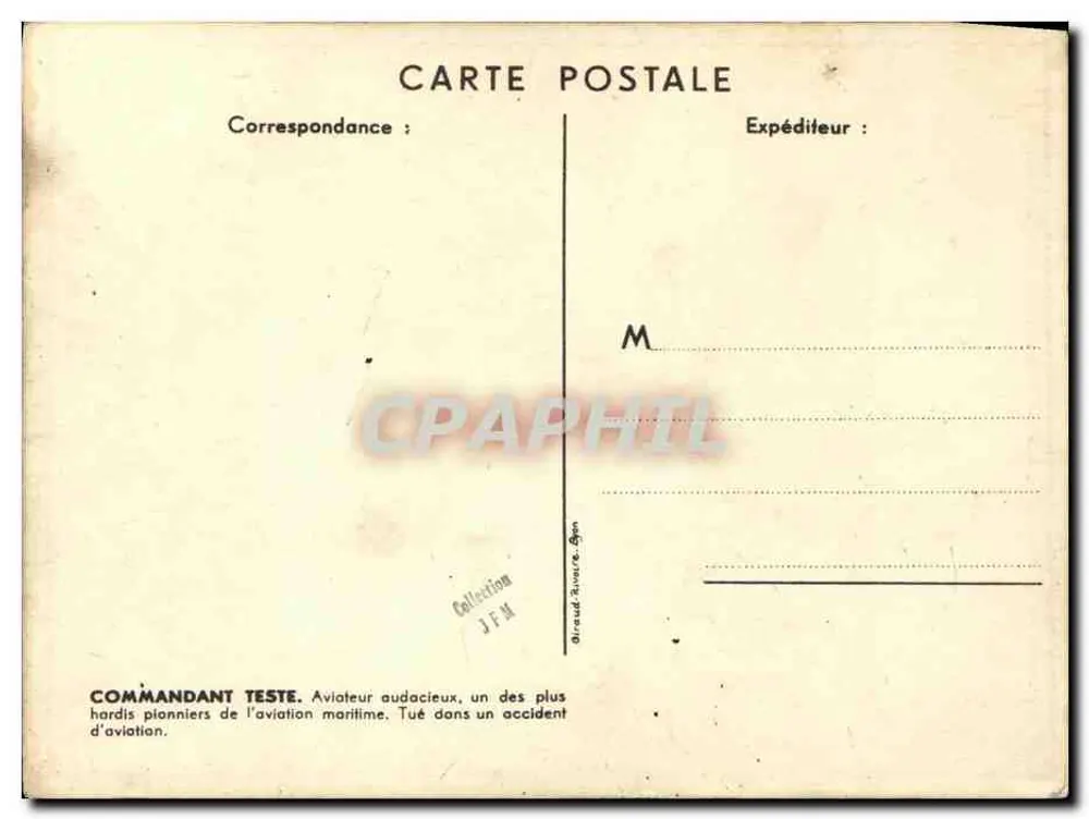 Commandant Teste — Flugzeugträger C' TESTE — Pauligert 42 - Rückseite