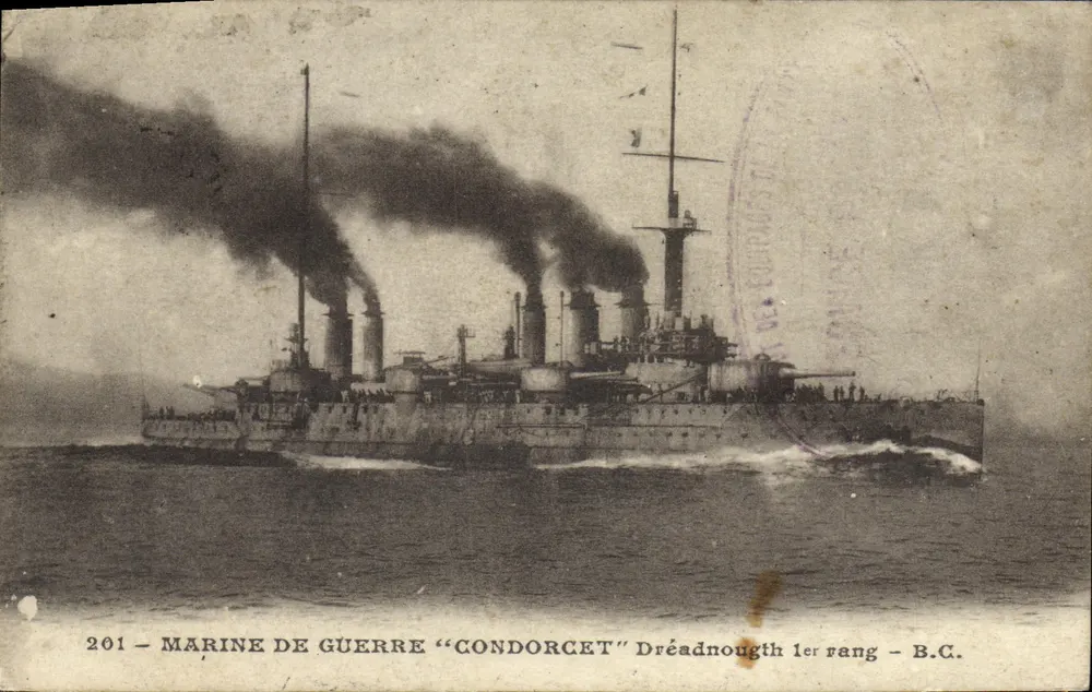 Kriegsschiff "Condorcet" — Dreadnought 1. Klasse — B.C. — Nr. 201 - Vorderseite