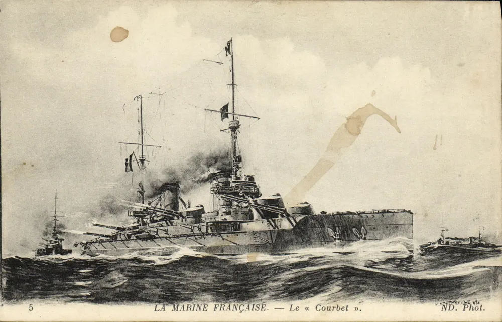 Französische Marine — Der « Courbet » — ND. Fotografie - Vorderseite