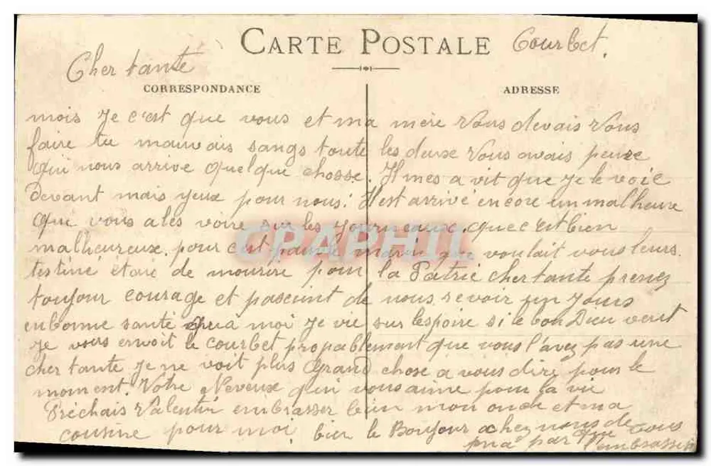 Cuirasse Courbet — Seebattle 1914-15 — Verlag nicht sichtbar - Rückseite