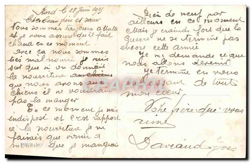 Navio de guerra Courbet — mulher com bandeira francesa — editor S. 4074.S - Verso