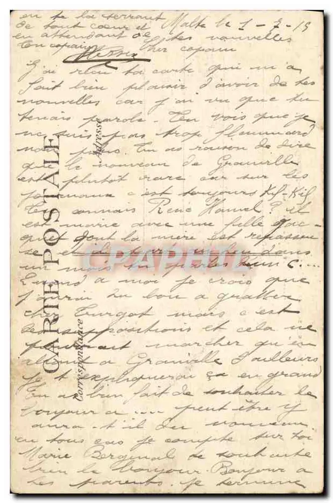 DAGUE, Contratorpedeiro — Marinha Nacional — Editor E.P.D. n° 1023 - Verso