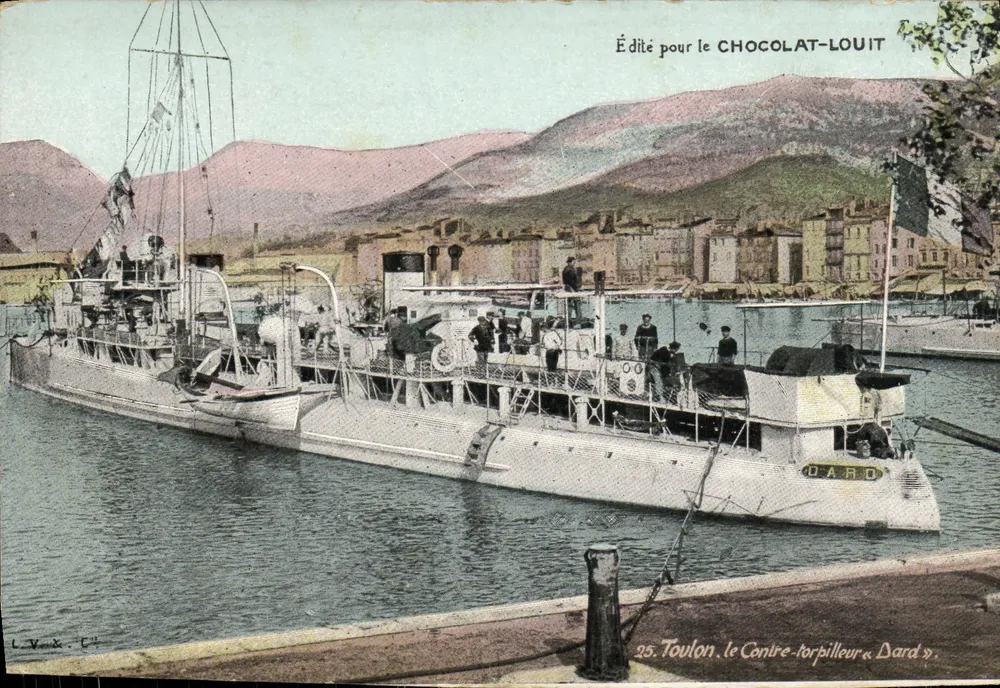 Toulon — Der Torpedoboot « Dard » — Verlag für Chocolat-Louit - Vorderseite