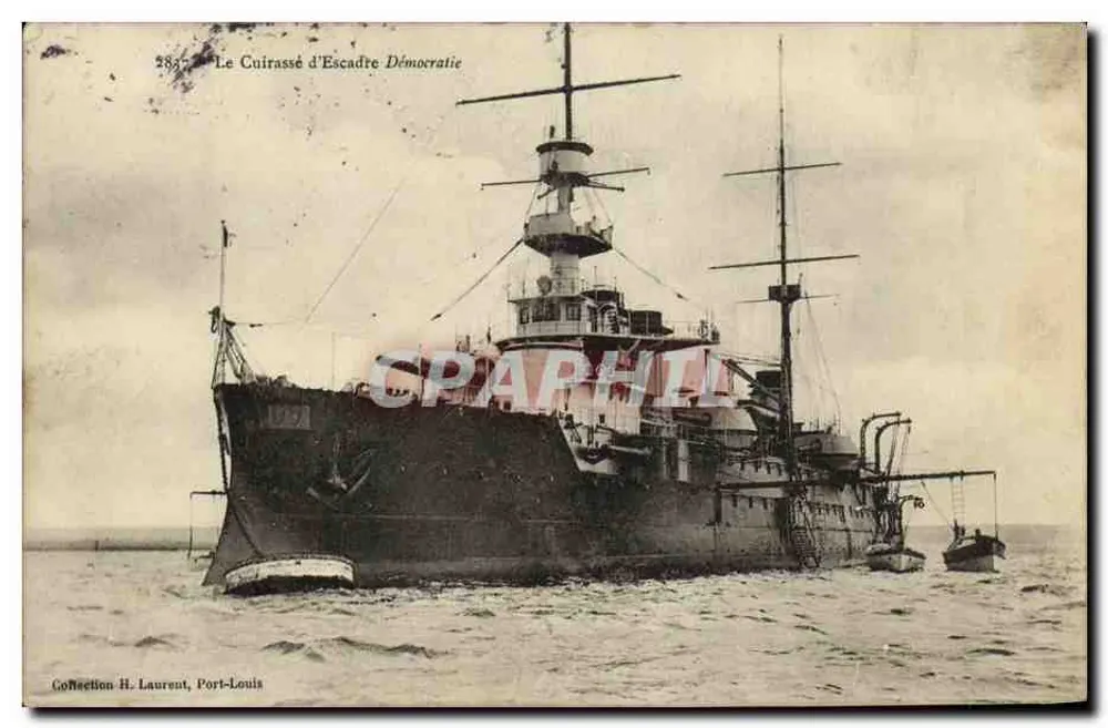 Der Schlachtschiff Democracy — Collection H. Laurent, Port-Louis - Vorderseite