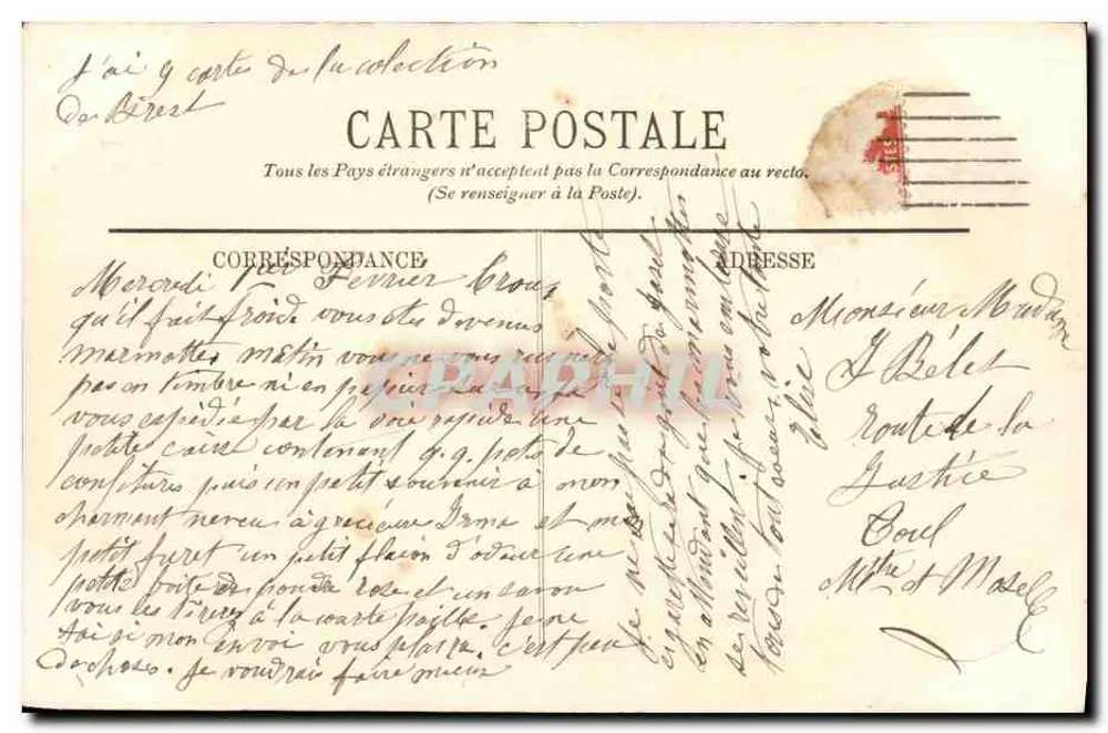 BREST — Der nationale Brücke geöffnet — Abfahrt des Kreuzers "d'Estrées" — LL. n°12 - Rückseite