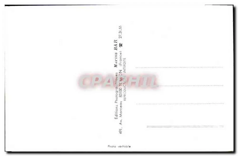 Détroyat Aviso F784 — 5-1977 — Marius Bar, Toulon - Verso