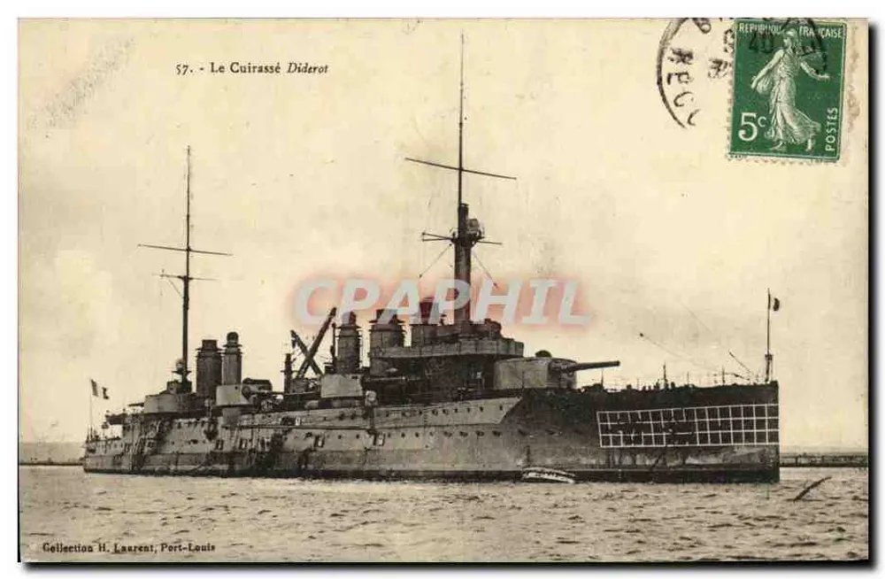 O Cuirassé Diderot — Coleção H. Laurent, Port-Louis — editor não visível - Frente