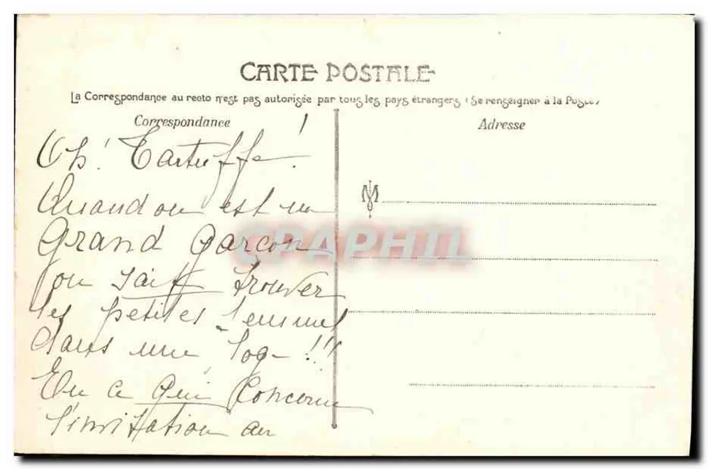 Der Kreuzer DU CHEYLA (Mediterranean-Flotte) — Künstlerische Côte d'Azur — Sammlung J.C. - Rückseite