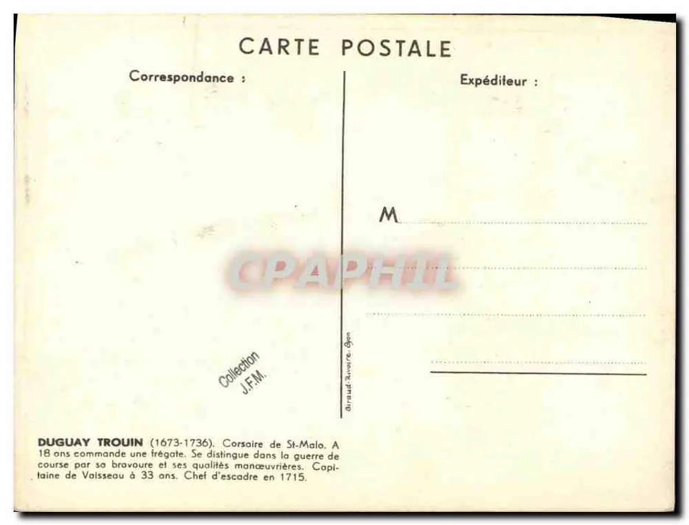 Kreuzer DUGUAY-TROUIN — 7.000 Tonnen, bewaffnet mit 8 155-mm-Kanonen, in Dienst gestellt 1926 — Paul Igurt - Rückseite