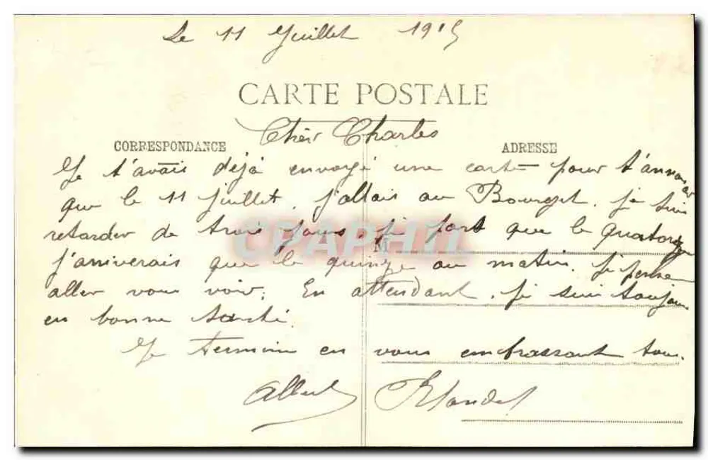 Dunkerque — O "Dunois" — C.A.R. n°68 - Verso