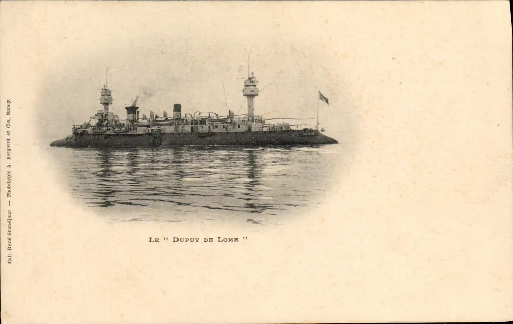 Der "Dupuy de Lôme" — französischer Kreuzer — Phototypie A. Bergret, Nancy - Vorderseite
