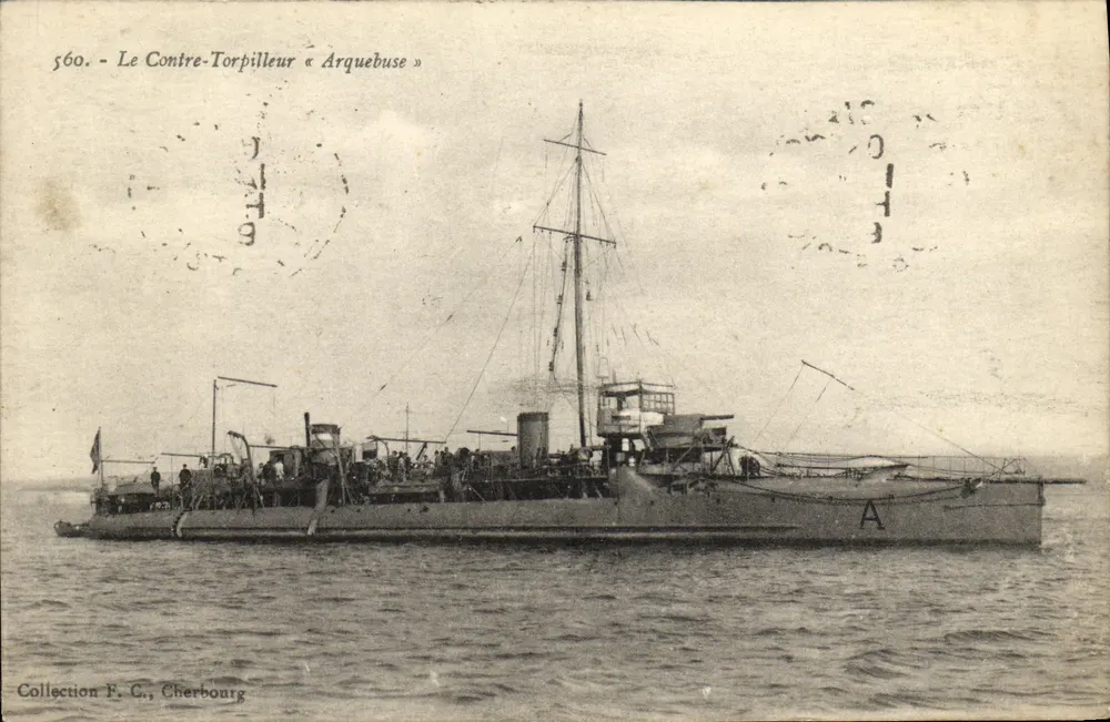 O Contratorpedeiro « Arquebuse » — Coleção F. G., Cherbourg — n° 560 - Frente