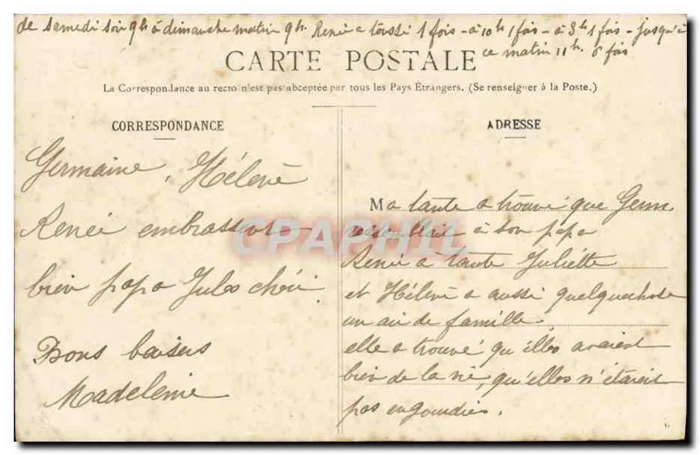 Der gepanzerte Kreuzer "Duperit-Thonars" — Guibaray, 4. Juni 1909 — Sammlung H. Laurent, Darc-Louis, Nr. 2729 - Rückseite