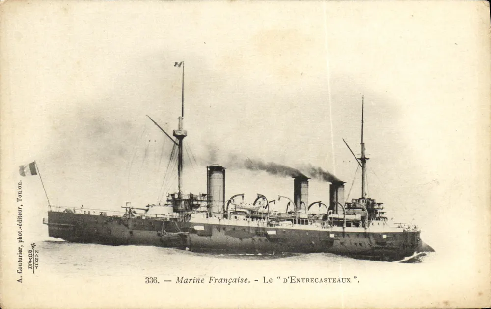 Das "d'Entrecasteaux" — Kreuzer der französischen Marine — A. Couturier, Fotoverlag, Toulon, Nr. 336 - Vorderseite