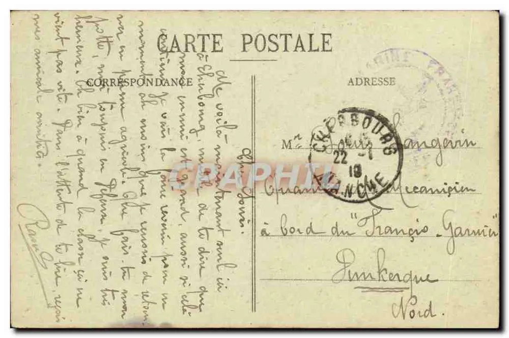 Contratorpedeiro "Epieu" — Cherbourg — Coleção F. C., Cherbourg - Verso
