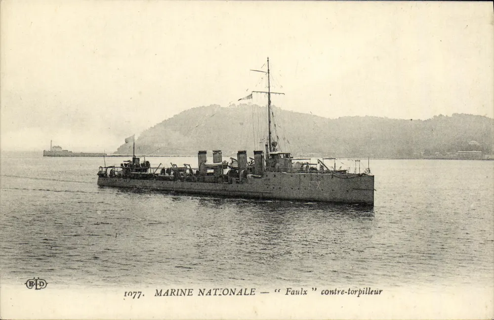 Marine Nationale — "Faulx" Torpedoboot — B.D. n°1077 - Vorderseite