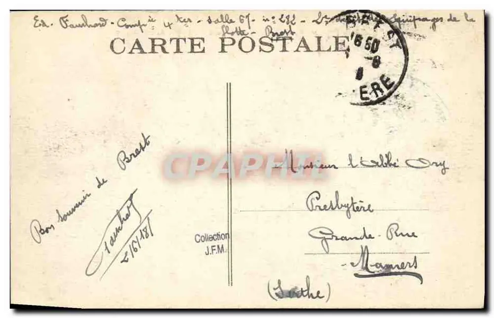 Cruzador de escadra tipo Jean-Bart — França — editor L.P. - Verso