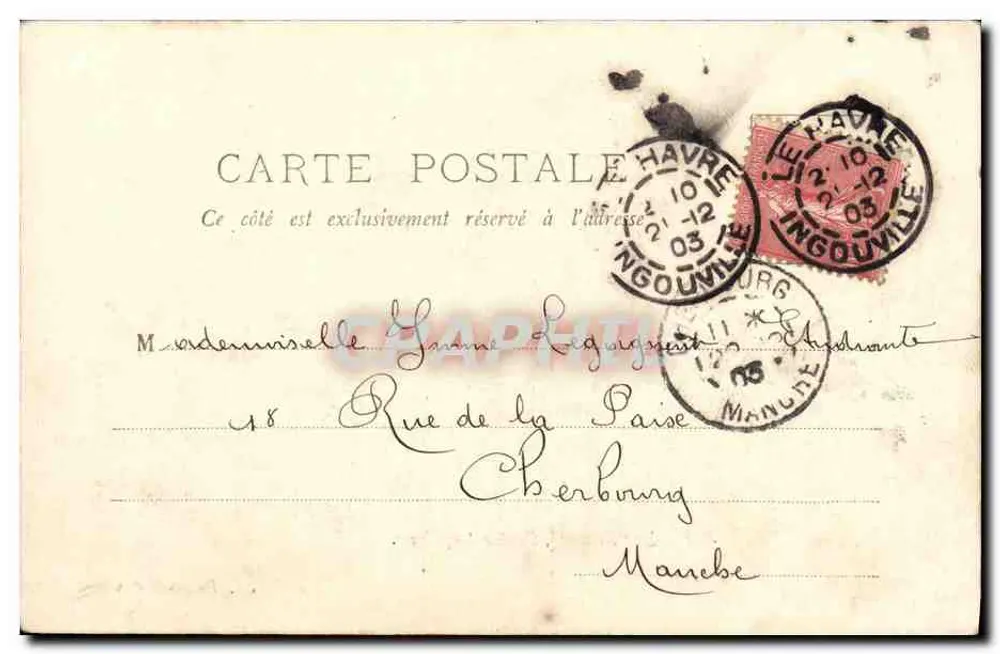 Das "Fronde", Torpedoboot — Cherbourg — Verlag A. Bougault, Nr. 489 - Rückseite