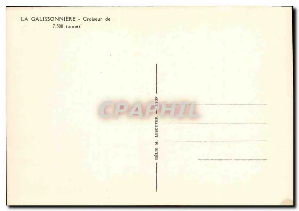 La Galissonnière — Kreuzer von 7.500 Tonnen — Verlag Hélio M. Lescuyer - Rückseite