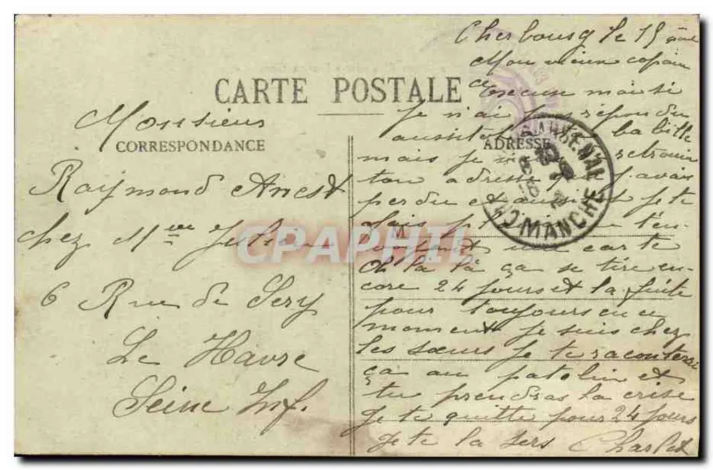 Der Torpedoboot « Francis-Garnier » — Cherbourg — Collection F. C. - Rückseite