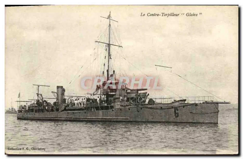 O Contratorpedeiro "Glaive" — Cherbourg — Coleção F. C. - Frente